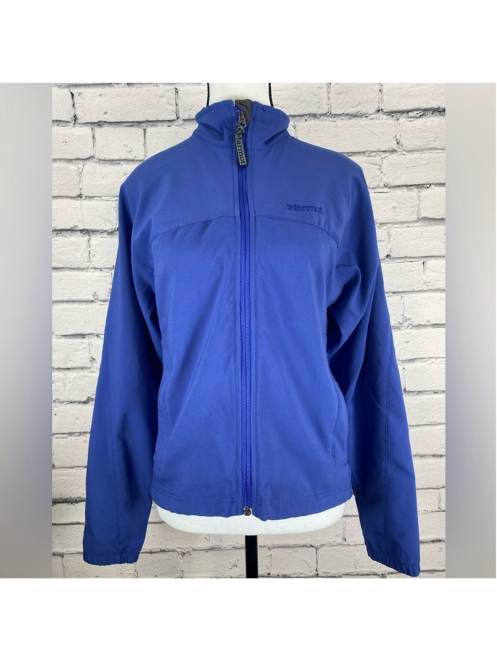 Women’s Marmot Jacket size Medium Blue Zip Up Windbreaker Rain Jacket - Picture 3 of 10